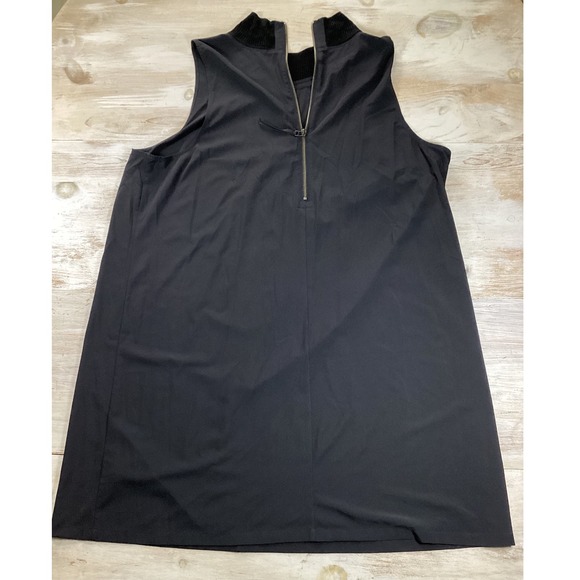 Athleta Womens 2X Black Sleeveless Mock Neck Half Zip Shift Dress Active Travel - Picture 2 of 6